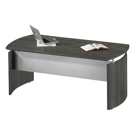Mayline Desk, Curved Base, Gray Steel, 36 in D X 29.5" H, 72" W X Laminate; Medium-Density Fiberboard (MDF) MNDBLGS